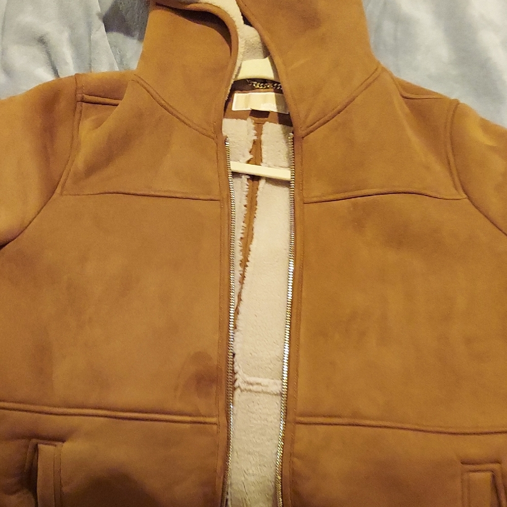 Brown Suede Jacket with Shearling Lining